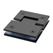 180 Degrees Showcase Clip 304 Stainless Steel Glass Bracket Clamp Shower Door Hinge Furniture Hinge Replacement Parts (Color : Black)