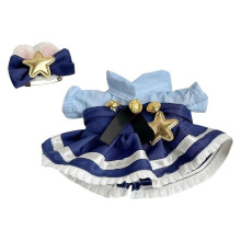2Pcs Dolls Dress and Rabbit Ears Hairpin for 17cm Dolls Girls Dolls Dress up