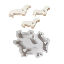 3D Dachshund Dog Silicone Candle Molds for Candle Making