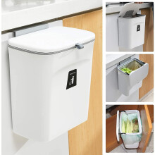 Cestino per compost da cucina innovativo, pattumiera da appendere alla parete per un utilizzo versatile in diversi ambienti, con coperchio ermetico e