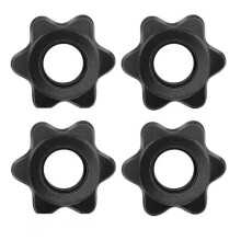 4 Pcs Universal Barbell Clips Barbell Bar Hex Nut Spin Lock Locks Screw Ends Clamps Replacement Black