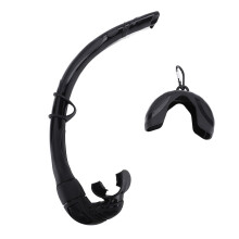 Silicone Foldable Flexible Snorkel for Diving Spearfishing Free Diving Equipment Essential Black