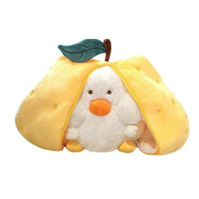 (20cm, Yellow) Pear Duck Stuffed Animal Snuggling Pear Transform Duck Plush Doll for Kids 20cm