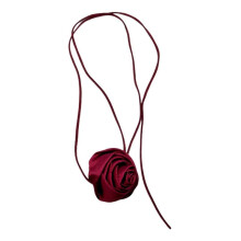 Rose Choker Necklace Stylish Jewelry Neckband for Party Anniversary Festival Red