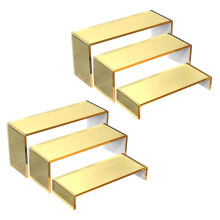 Set van 6 stapelbare acrylverhogers voor-Goud