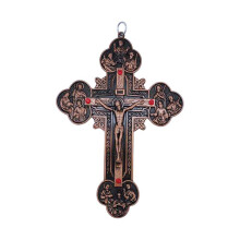 Religious Crucifix Christian Cross Pendant for Travel Holiday Anniversary Red