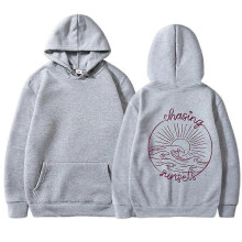 (XXXL, light gray) Women's Fleece Hooded Sweatshirt Solid Color Slogan Print Long Sleeve Sweatshirt Top