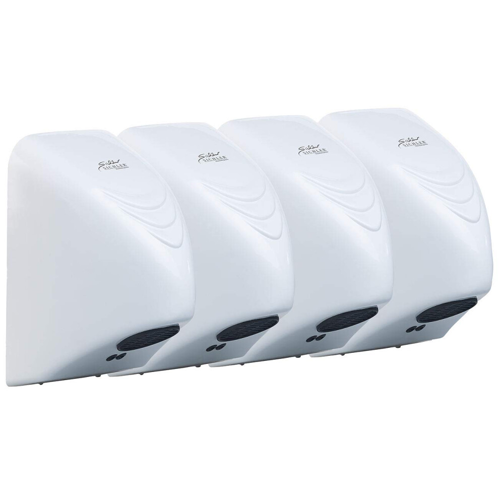 Sichler Household Appliances Hot Air Hand Dryer: Set Of 4 Automatic Electric Hand Dryers For Wall Mounting (Hand Dryer, Soap Dispenser) 9365049510417