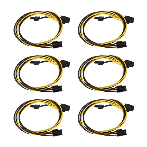 6Pcs GPU Power Kabel PCIE 6Pin zu 8Pin Stecker auf 2