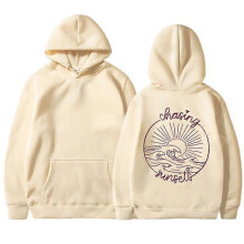 (M, Khaki) Women's Fleece Hooded Sweatshirt Solid Color Slogan Print Long Sleeve Sweatshirt Top