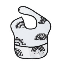 (Black Rainbow (Rough-textured Bib)) Summer waterproof bibs for children, thin, soft, easy to wash, drool bibs for 1-4 year olds, baby bibs.