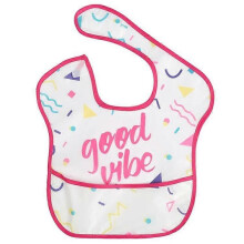 (The letters goodvibe (rough bib)) Summer waterproof bibs for children, thin, soft, easy to wash, drool bibs for 1-4 year olds, baby bibs.