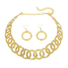 Geometric Choker Earrings Set Retro Irregular Round Elegant Alloy for Women Aureate