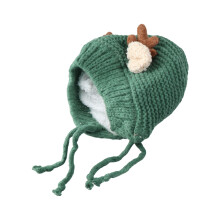Casquettes de couvre-chef de noël pour enfants, peluche-Vert