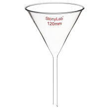 1Pack Glass Funnel, Heavy Wall Borosilicate Glass Funnel, 120mm Diameter and 120mm Stem Length