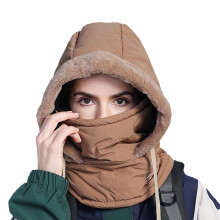 Chapeau isolant épais unisexe avec cache-cou pour les-café