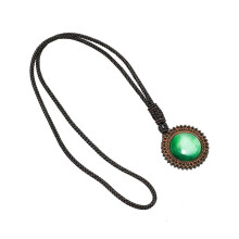 Pendant Necklace Round Crafts Flower Shape Jewelry for Gift Party Daily Wear Style C