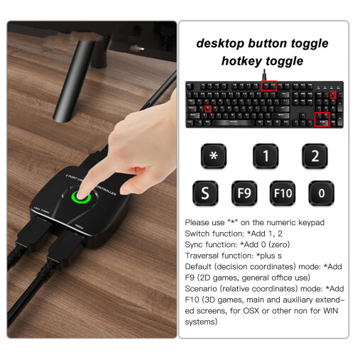 2 in 1 USB-Switch-Selektor Multifunktionale