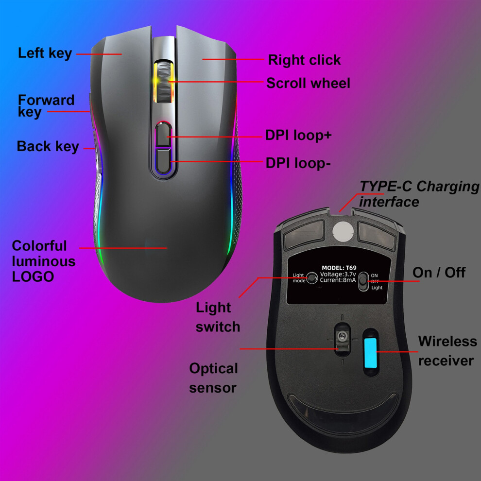 Kabellose Maus, 2,4 G, Usb-Empfã¤Nger, 800 Bis 4800 8141948414978