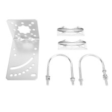 Antennenmastklemme mit U-Bolzen, silberfarben,
