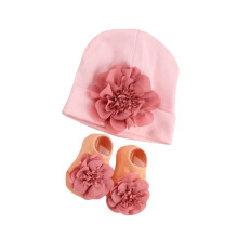 Costume chapeau et chaussettes en peluche pour bébé,-rose sale