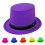 Chapeau haut de forme avec ruban noir Fluorescent,-vert fluo 7