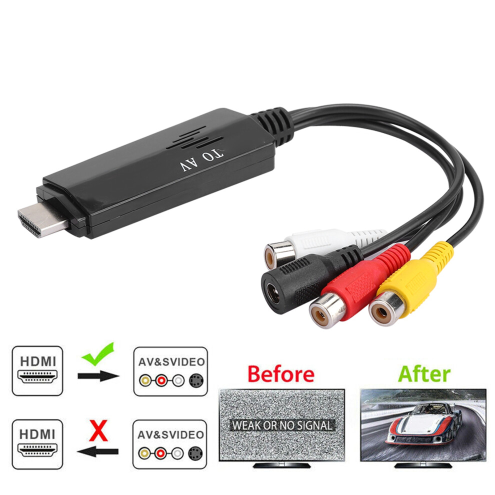 Fã¼R Hdmi Zu Av Rca 1080P Hd Konverter Adapter 8141948400025