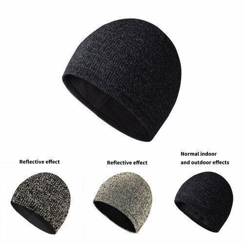 Bonnet extensible confortable avec doublure en polaire pour-Noir 1