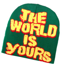 Chapeau tricoté avec lettres, chapeau hip hop pour-vert foncé