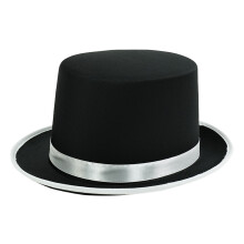 Chapeau haut tendance avec ruban pour-Leucorrhée sur fond noir
