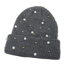 Chapeau tricoté unisexe chaud, chapeau confortable et-Gris