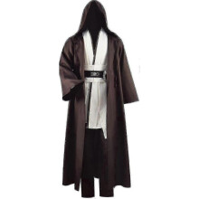 (3X-Large, White) Jedi Costume for Adults - Luke Skywalker Tunic Robe with Hood for Halloween Cosplay (3 Versions)