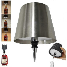 (Silver) Wireless Bottle Lamp, 3 Color Rechargeable Wine Bottle Lights for Bars Restaurants