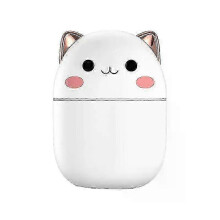 (white) Portable 220Ml Air Humidifier Cute Kawaii Aroma Oil Diffuser Usb Cool Mist Sprayer With Colorful Soft Night Light For Home Car