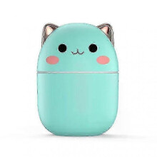 (green) Portable 220Ml Air Humidifier Cute Kawaii Aroma Oil Diffuser Usb Cool Mist Sprayer With Colorful Soft Night Light For Home Car