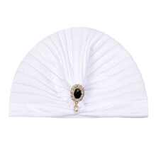 Chapeau Turban confortable, couvre-chef ethnique à la-Blanc