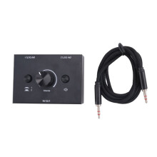 3.5mm Stereo Audio 2 in 1 Out Audio Switcher Passive Speaker Headphone Manual Selector Splitter Box Audio Sharing