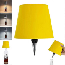(Yellow) Wireless Bottle Lamp, 3 Color Rechargeable Wine Bottle Lights for Bars Restaurants
