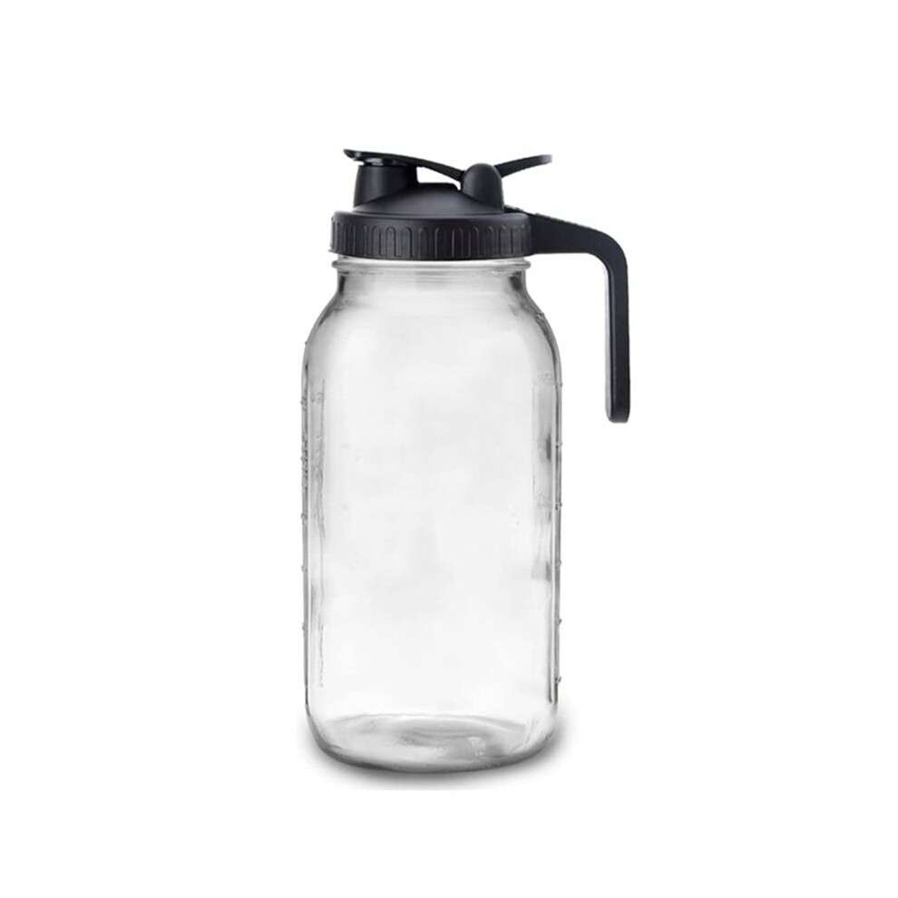 64Oz Glass Pitcher With Lid Wide Mouth Jar Leak-Proof Water Jug, For Water, Juice, Milk, Tea, Iced Coffee, And Drinks 4713053568446