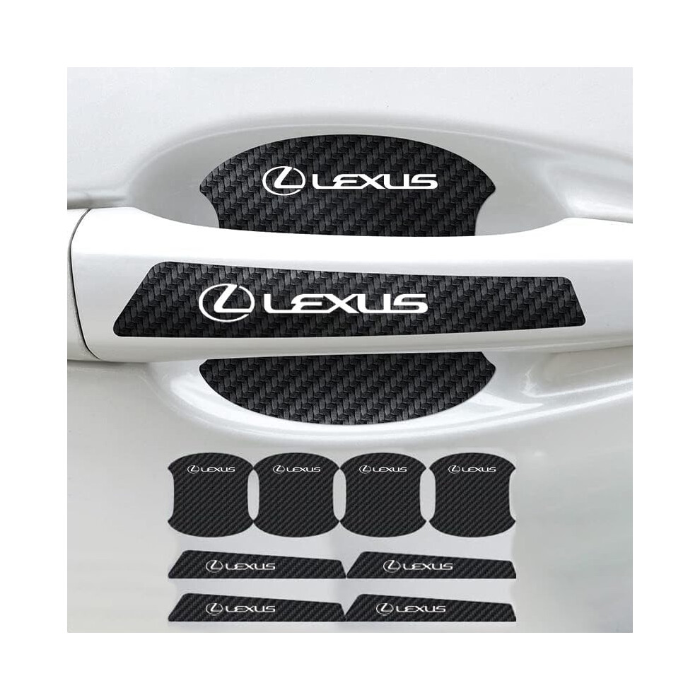 8 Pack Carbon Fiber Antiscratches Protectors,Car Door Handle Bowl Sticker, Universal Guard 9189345732249