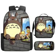 (17-inch backpack) Miyazaki Hayao's Totoro cartoon backpack, children's shoulder bag, crossbody bag, pencil case, printed computer bag