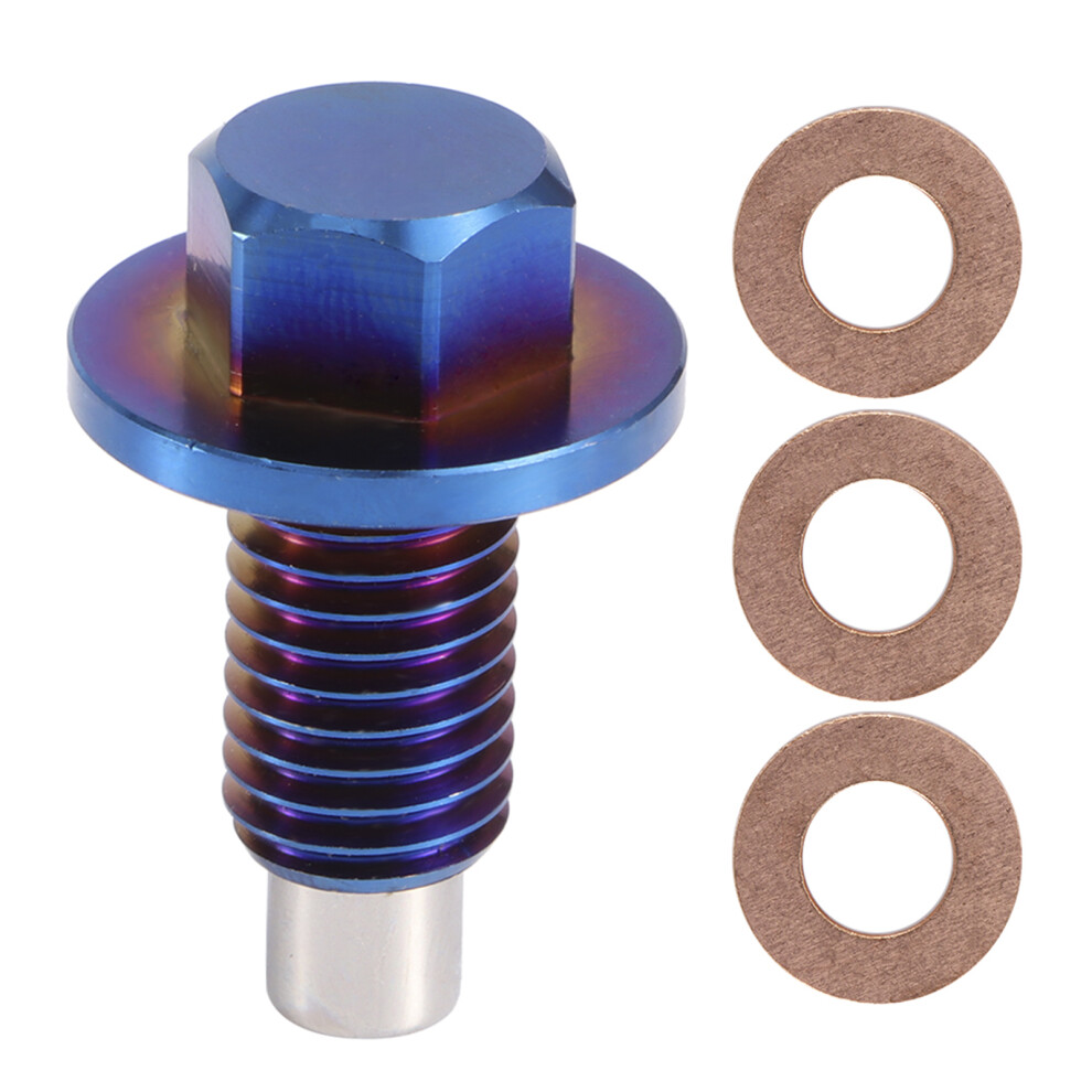 Neodymium Magnet Oil Drain Plug Engine Protection Aluminum Alloy Material Anodized Surface Anti Corrosion Leak Free Bolt On Type No Welding Required 9139052836648