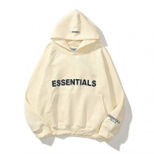 (S, opricot) Essentials Lettered High Quality Hoodie For Men And Women Fear Of God Spur Hoodie