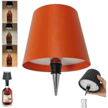 (Orange) Wireless Bottle Lamp, 3 Color Rechargeable Wine Bottle Lights for Bars Restaurants