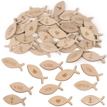 Wooden Fish Table Decoration for Crafts DIY Confirmation Decoration