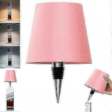 (Pink) Wireless Bottle Lamp, 3 Color Rechargeable Wine Bottle Lights for Bars Restaurants