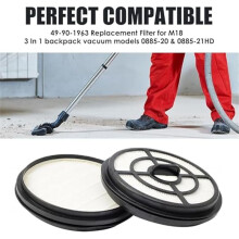 49-90-1963 Filtre de Remplacement HEPA pour Aspirateur à Dos M18 3-En-1, Adapté pour 0885-20 et 0885-21HD