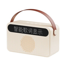 Protable Speaker with Lyrics Display Speaker Home Ktv Speaker USB Audio Subwoofer Speaker White