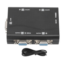VGA-splitter met signaalversterking, schermduplicatie VGA-splitter 1 ingang 4 uitgangen met hoge resolutie en robuuste constructie voor transmissie