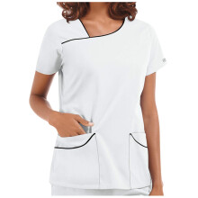 Women's Care Worker Blouse Tops Short Sleeve VNeck TShirt with Pocket Health Care Uniform Protective Clothing Keep You Safe
